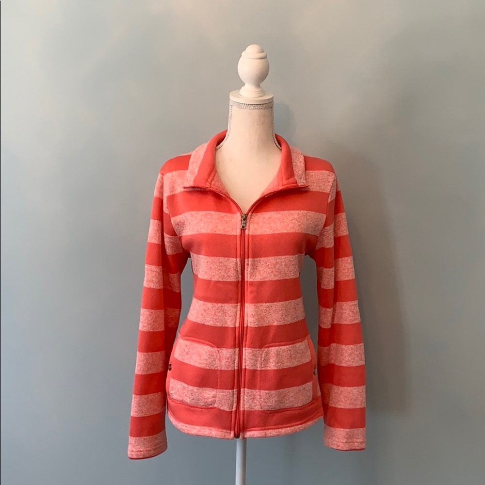 Pink Striped Zip Up